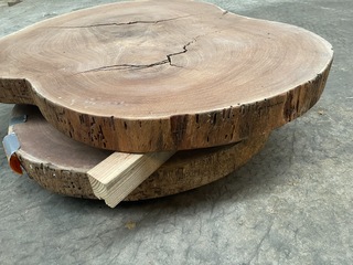 Guyana Teak houten schijf 1100mm